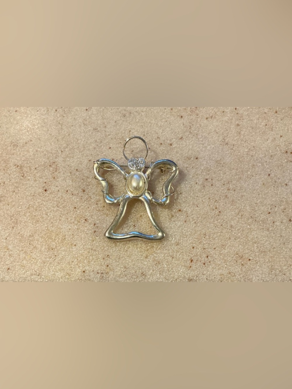 Kenneth Cole Silver-Tone Angel Pendant with Pearl